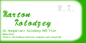 marton kolodzey business card